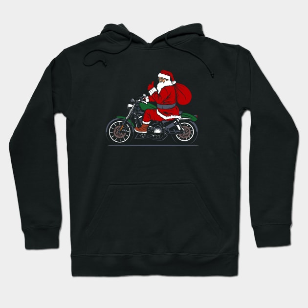 Santa & motorcycle Hoodie by Markaryan